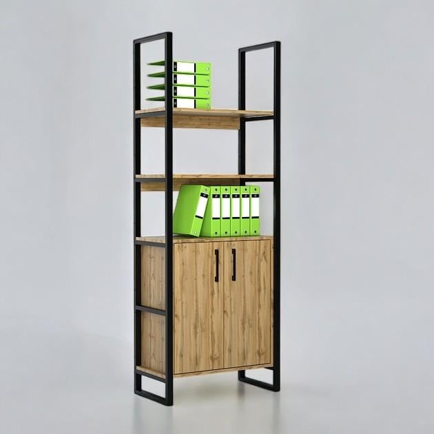 Стеллаж офисный Tobi Sho LOFT Gold СЛГ/3 для документов 600x400x1900 мм Дуб аппалачи