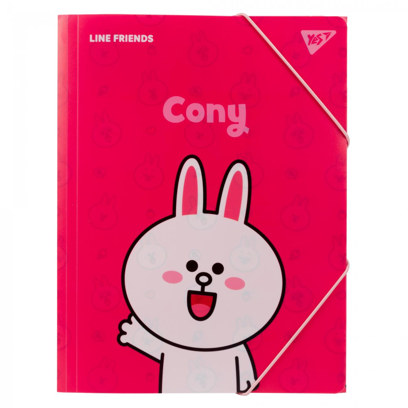 Папка Yes Line Friends.Cony A4 на резинке Розовый (492097)
