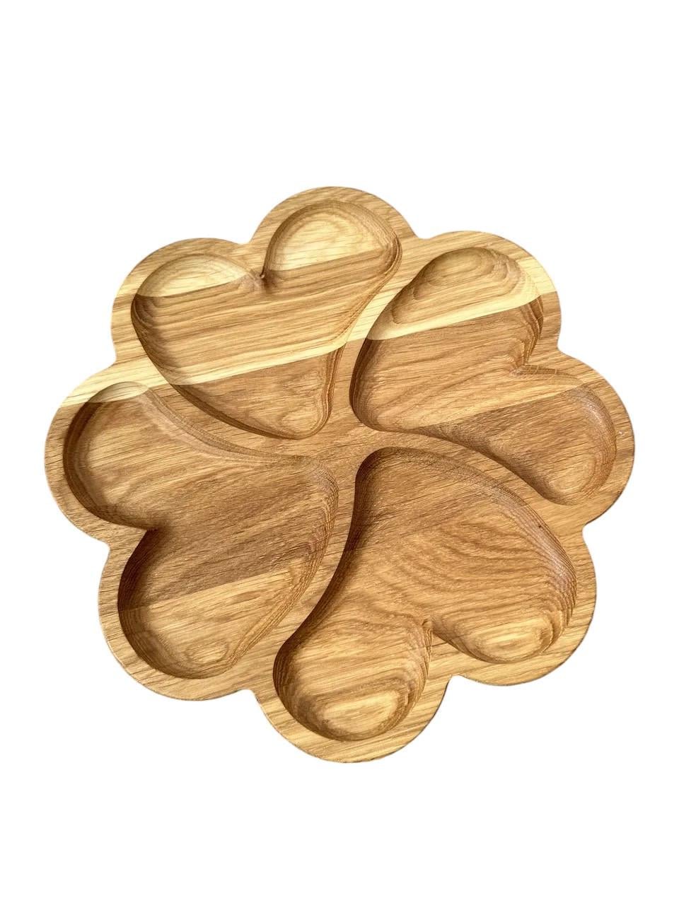 Менажница дубовая 4 секции 30 см (1941736372)