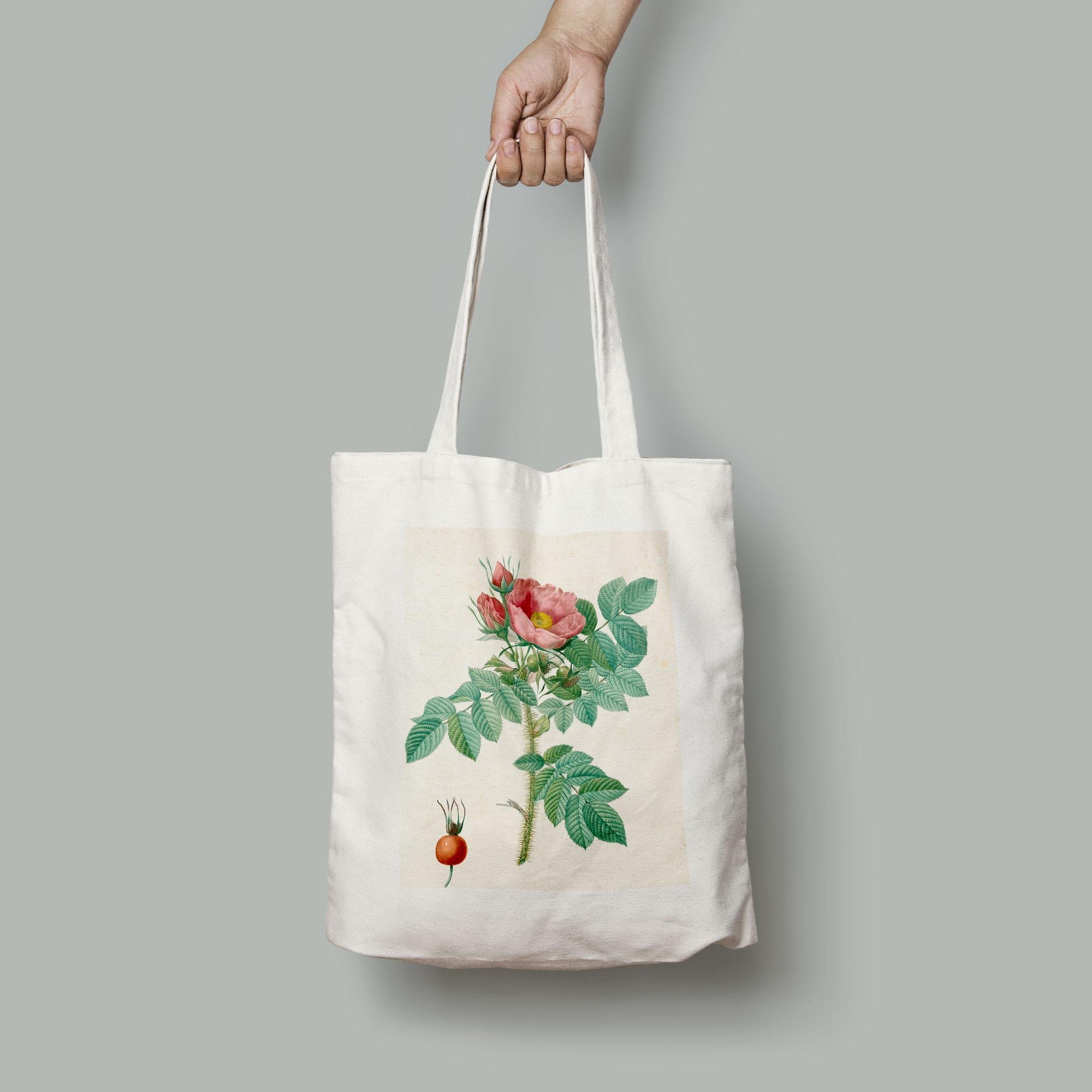 Еко-сумка Вінтажний квітковий принт Камчатська троянда шопер (Flowers1921011_Bag)