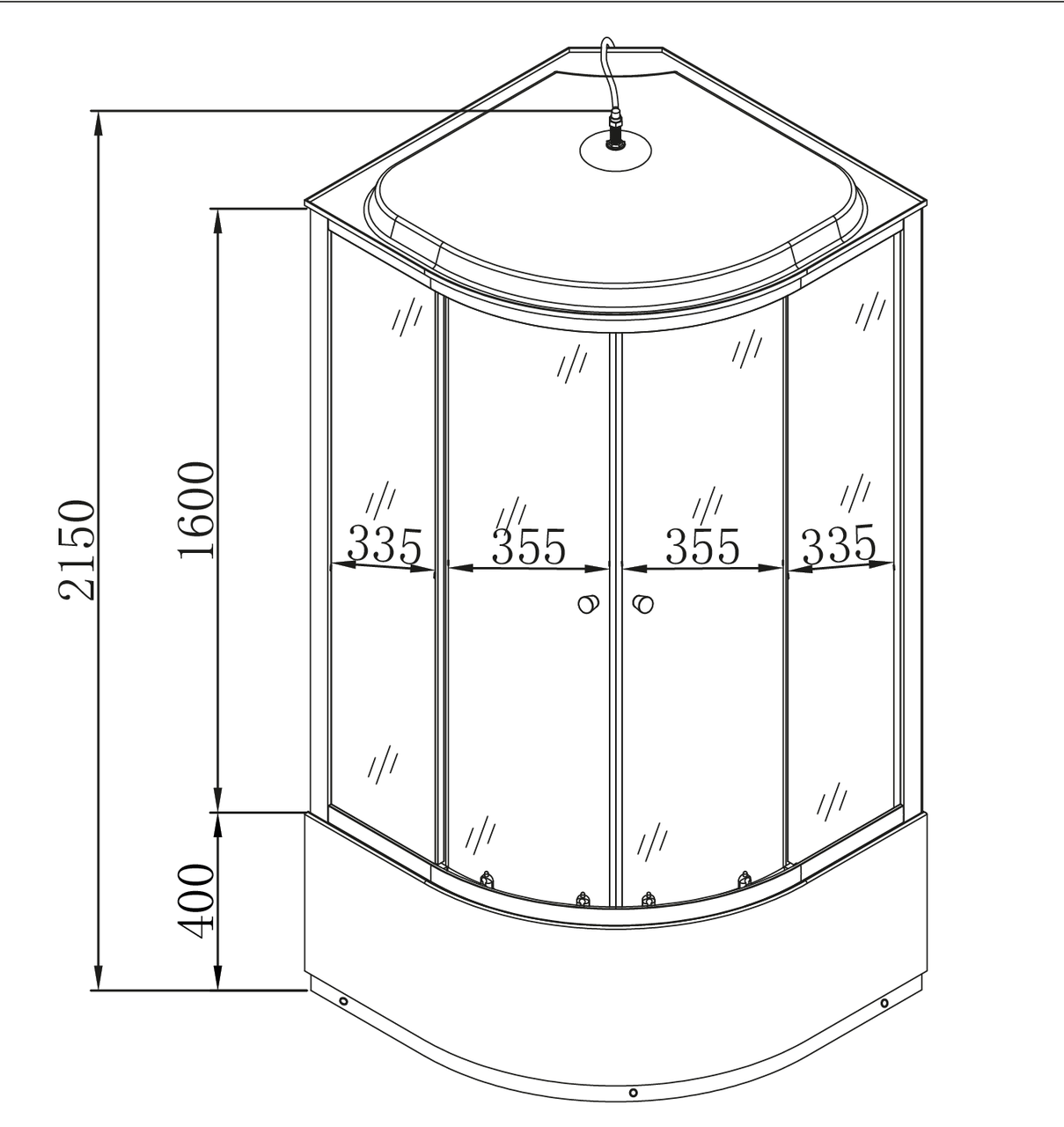 Бокс душевой MIXXUS STRONG SBH01-90x90x215-FB с гидромассажем с высоким поддоном Satin (MI6888) - фото 6 Бокс душевой MIXXUS STRONG SBH01-90x90x215-FB с гидромассажем с высоким поддоном Satin (MI6888) - фото 6