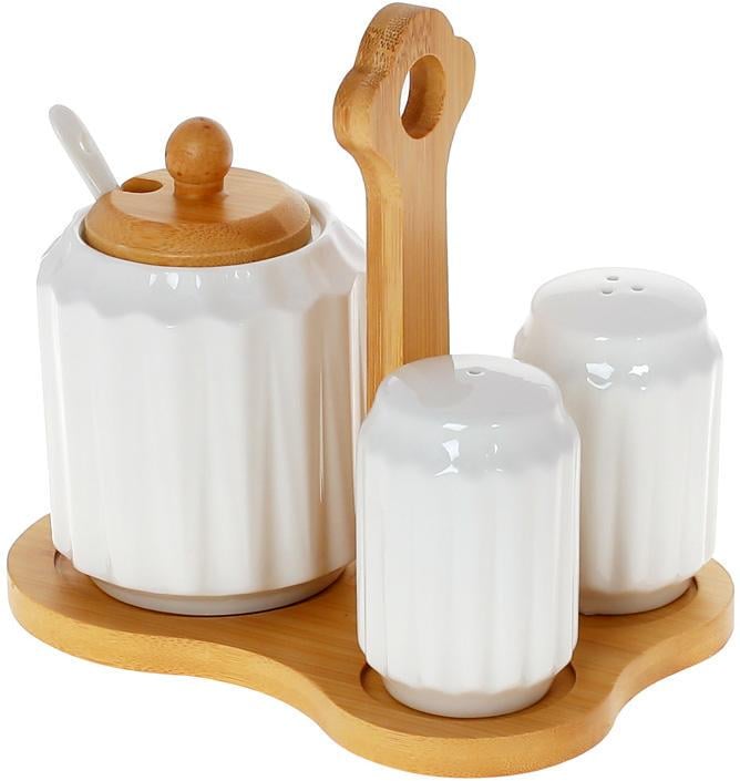 Набор банок для специй Nouvelle Home Naturel на подставке 300 мл