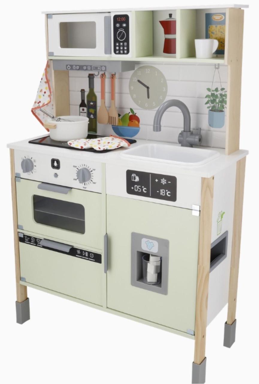 Кухня детская деревянная с аксессуарами со светом и звуком Lupilu Wooden Play Kitchen