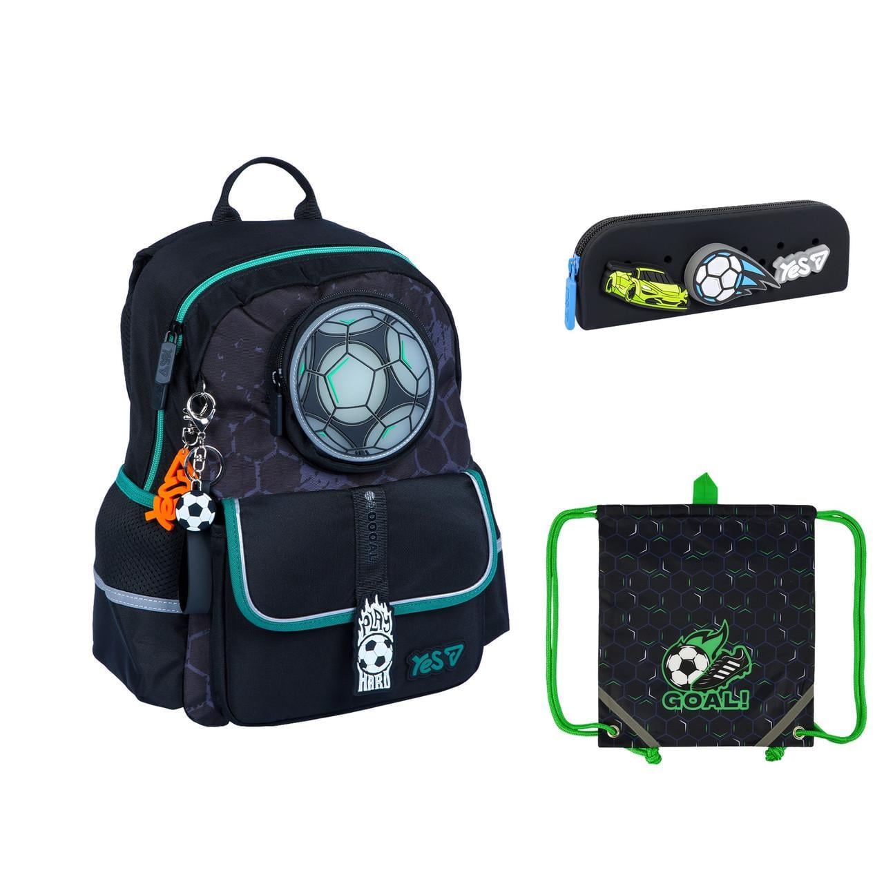Набор Рюкзак школьный/пенал/сумка YES Football S-104S (550263К1)