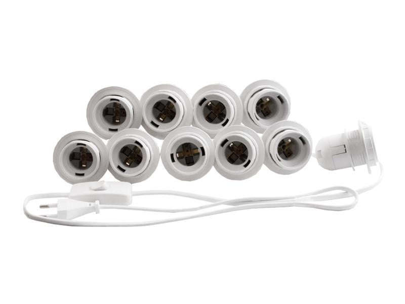 Подсветка гримерного зеркала LEDUA светодиодная врезная с ручным выключателем 10 шт. E27 Белый Подсветка гримерного зеркала LEDUA светодиодная врезная с ручным выключателем 10 шт. E27 Белый