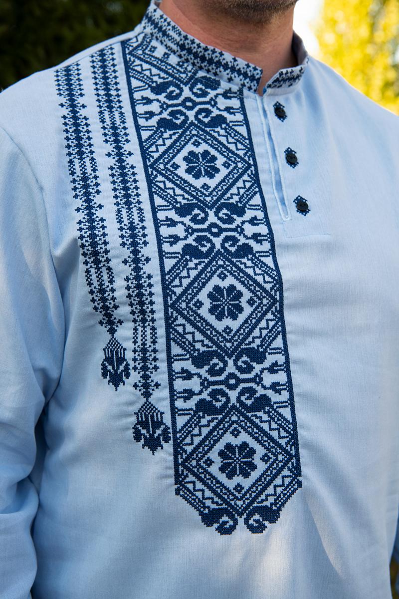 Вышиванка мужская с орнаментом на одну сторону натуральный лен 5XL (2424041715) - фото 2 Вышиванка мужская с орнаментом на одну сторону натуральный лен 5XL (2424041715) - фото 2