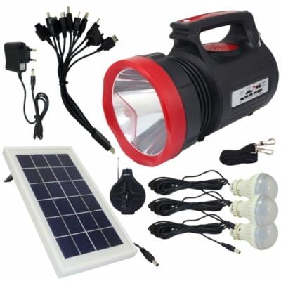 Ліхтар-лампа YJ 1908T акумуляторний із 3 лампочками і сонячною батареєю (946015958)