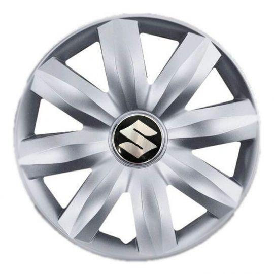 Автомобильные колпаки SKS 221 R14 с логотипом Suzuki 4 шт. Серебристый