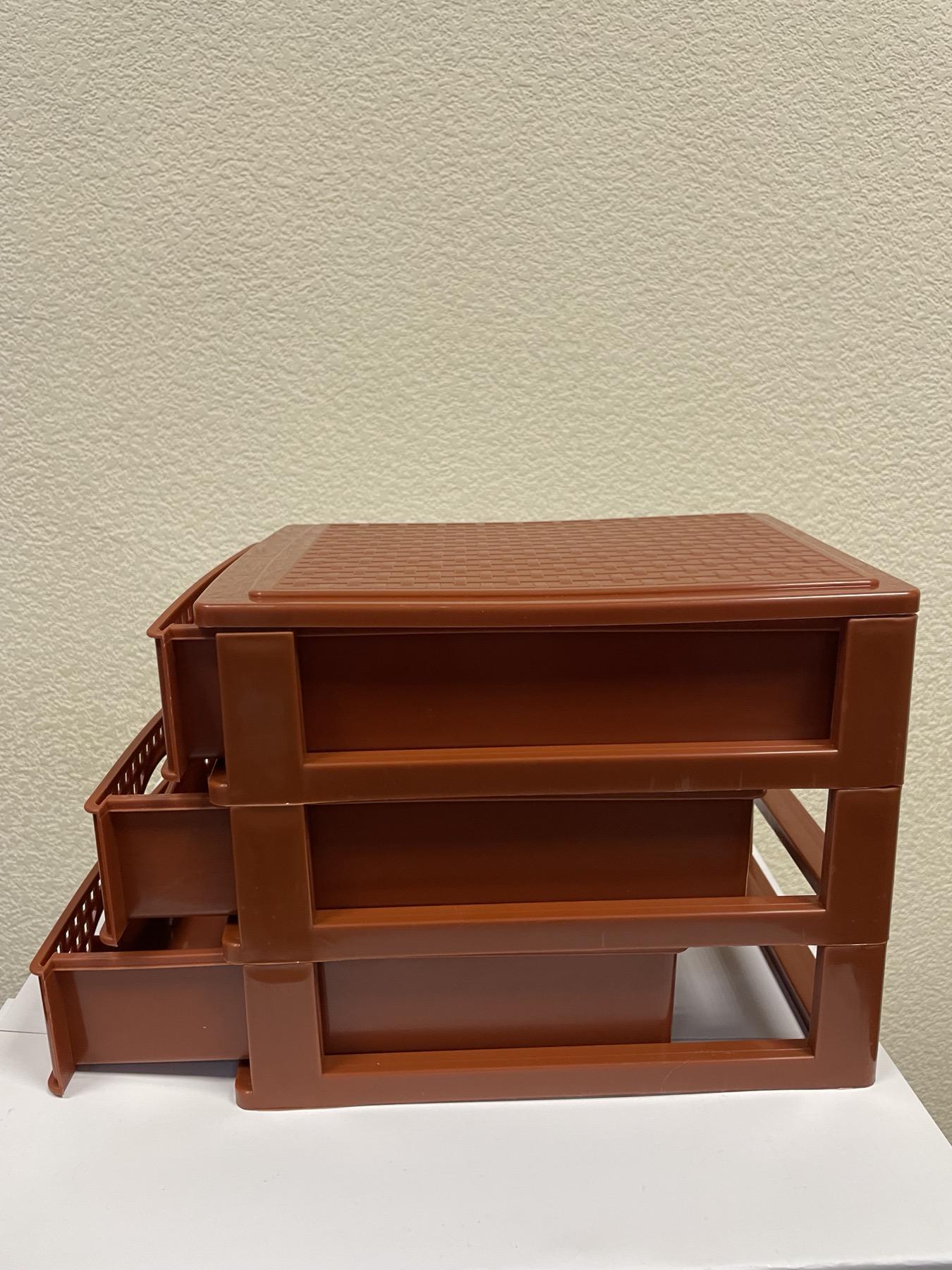 Комод пластиковый Консенсус ROTANGE мини 3 ящика 20х19х26,5 см Коричневый (28790094) - фото 4