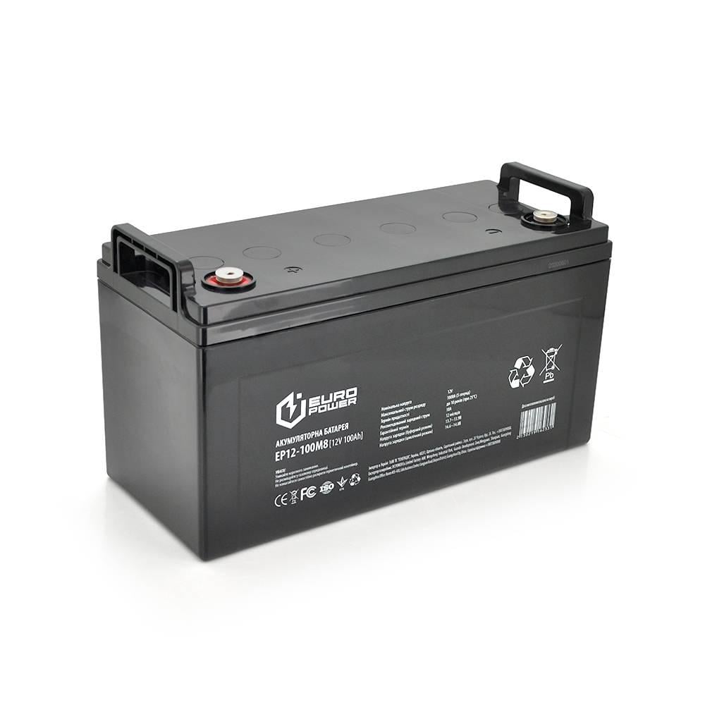 Батарея акумуляторна Europower AGM EP12-100M8 12V 100Ah 329х172х218 мм Black (40706)