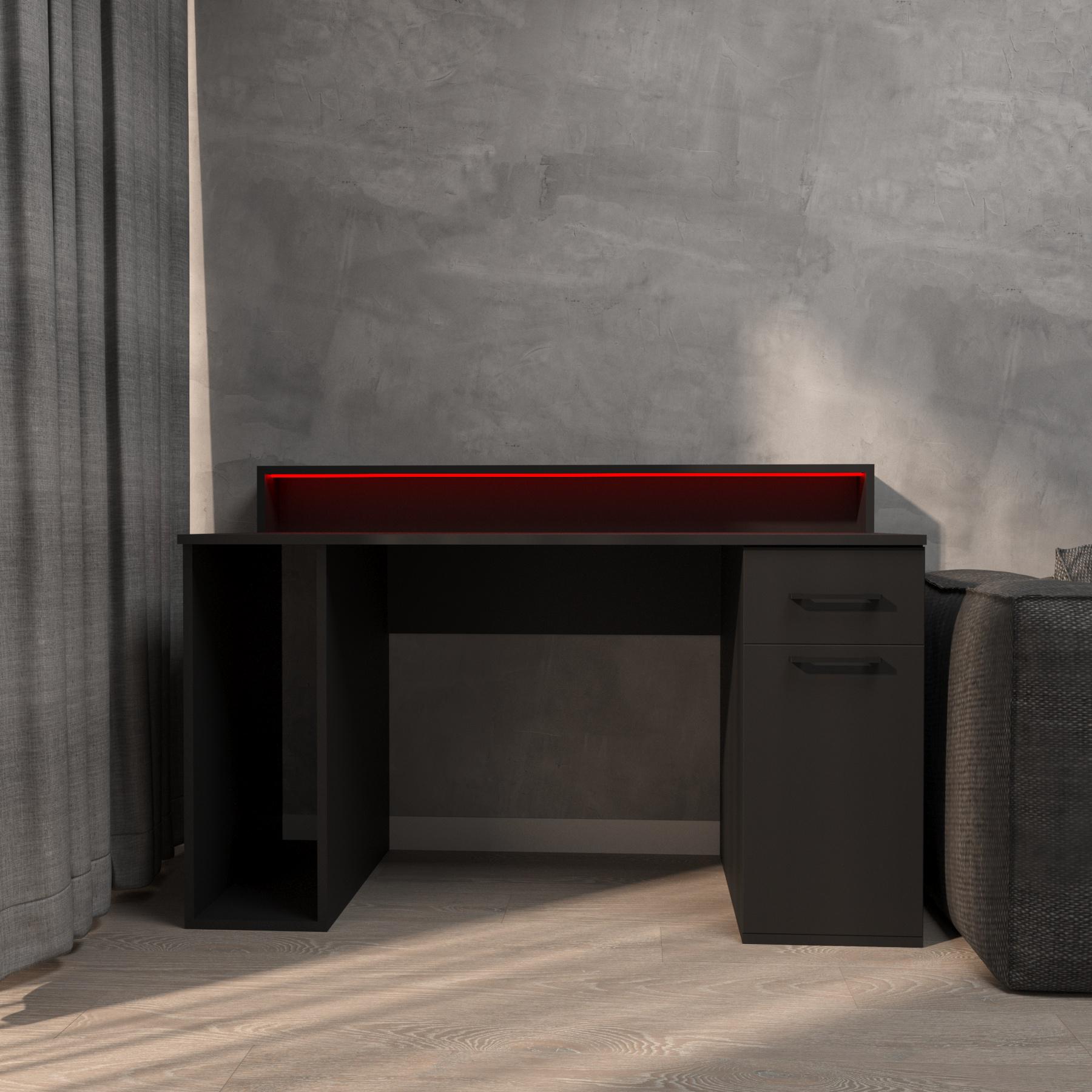 Компьютерный стол Mebellini Комбо MODERN 1550х710/860х600 мм Черный (арт.SKEP1000-074) - фото 3 Компьютерный стол Mebellini Комбо MODERN 1550х710/860х600 мм Черный (арт.SKEP1000-074) - фото 3