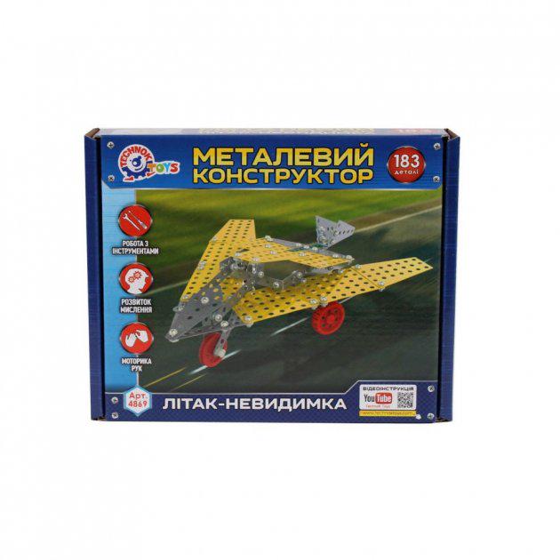 Конструктор металлический ТехноК Самолет невидимка 183 дет. (4869)