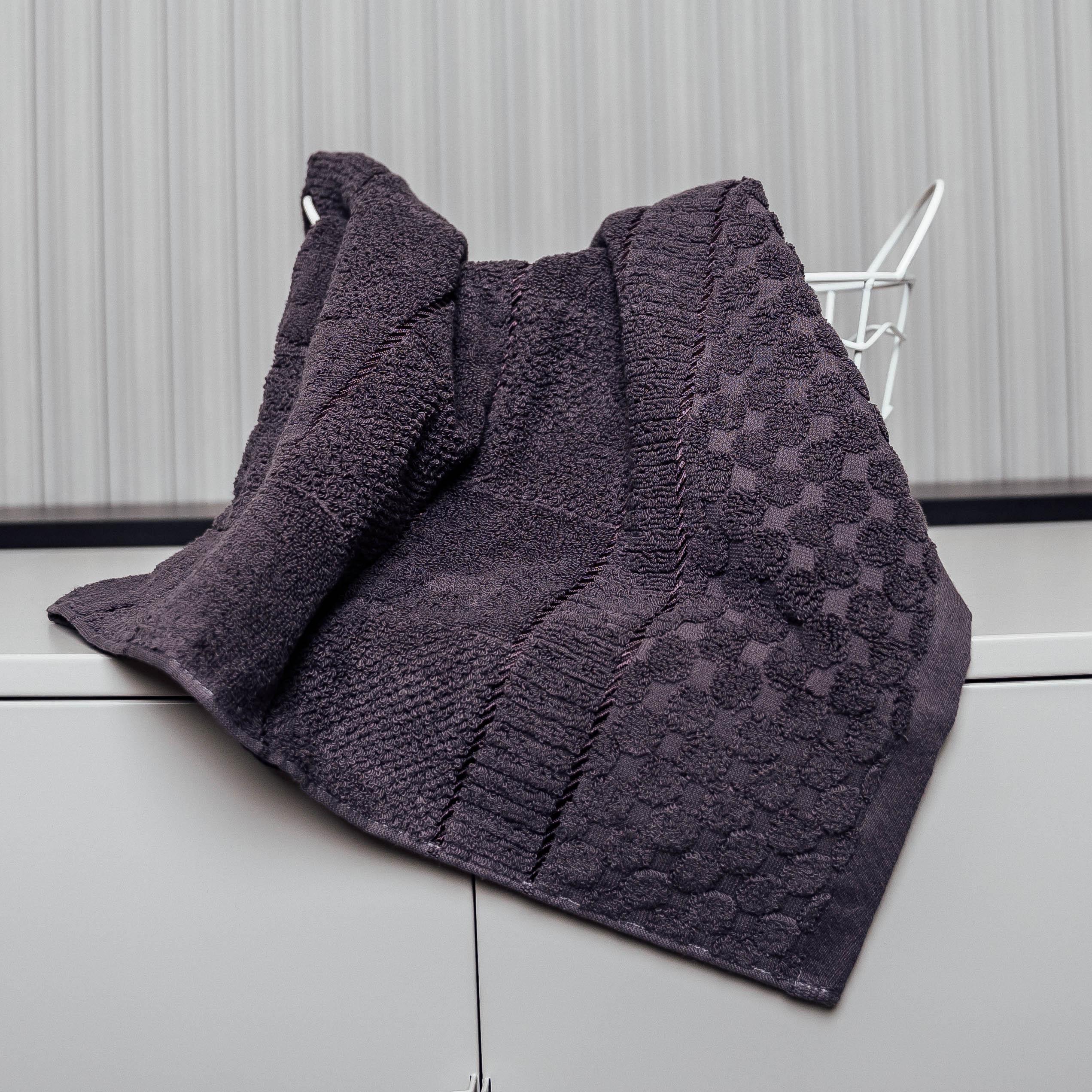 Полотенце КвадроКомфорт лицо тиснение 100х50 см Темно-серый (88199) - фото 1