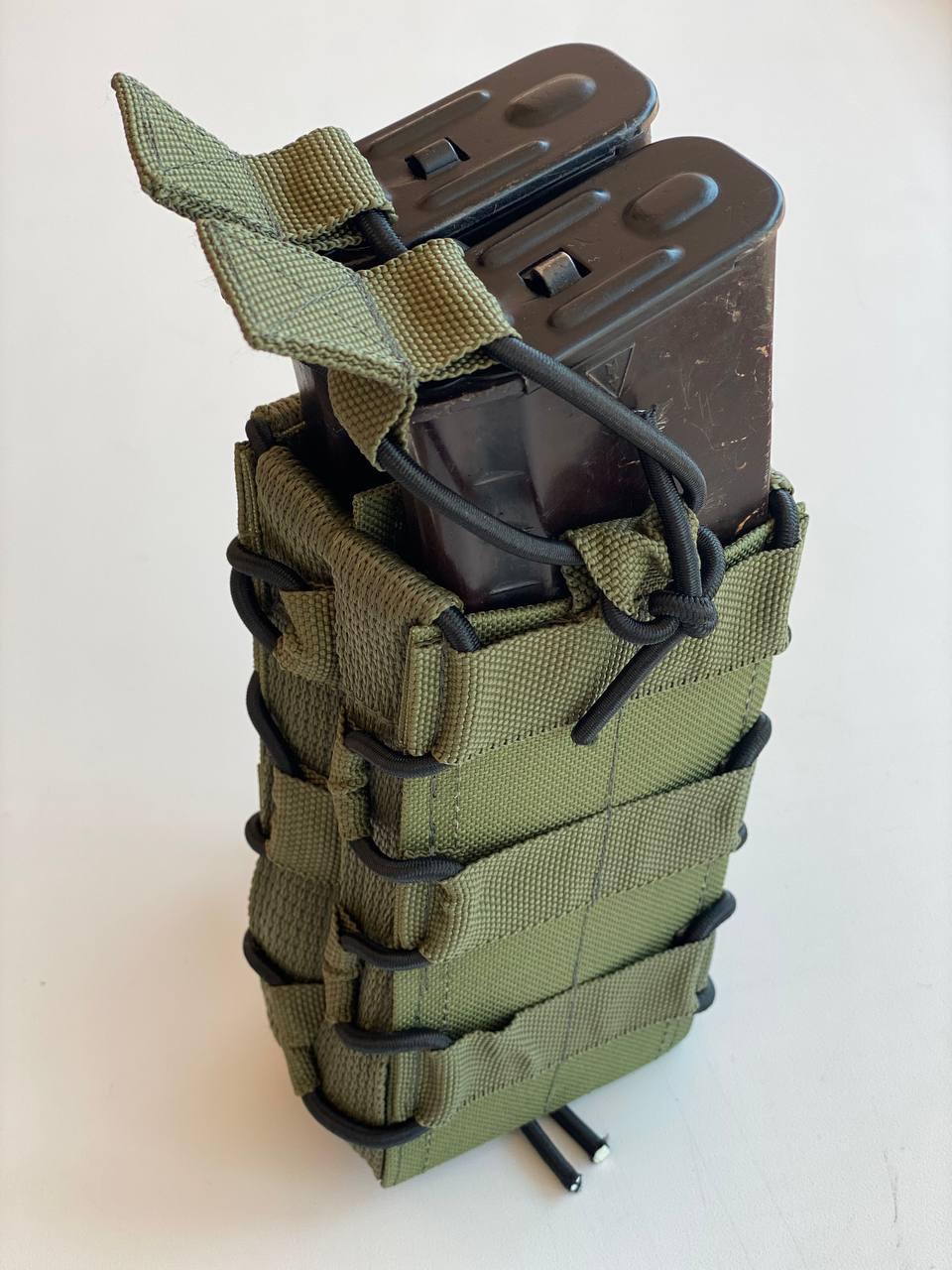 Подсумок двойной для магазинов АК MOLLE на кнопках 15×8 см (2716550726)