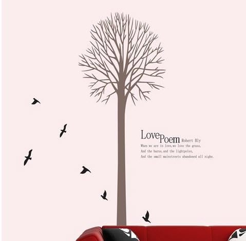 Наклейка виниловая на стену Love Poem лист 60х90 см (Б291)