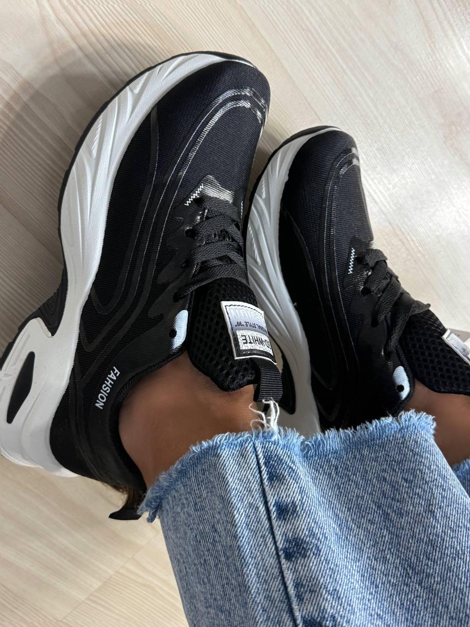 Кроссовки женские Violeta 149-62 текстильные сетка р. 38 Черный/Белый (5048) - фото 6