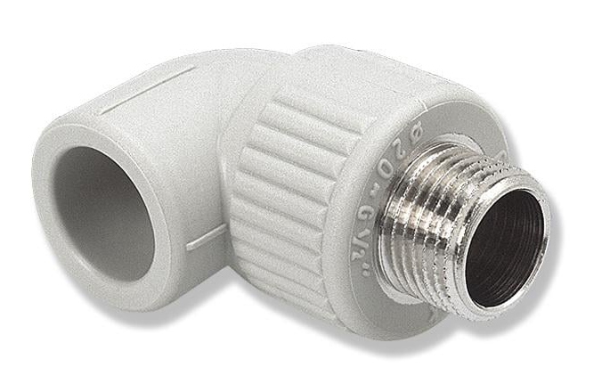 Уголок с металлической наружной резьбой 20 мм Rp-1/2 90° (SKOE02020X)