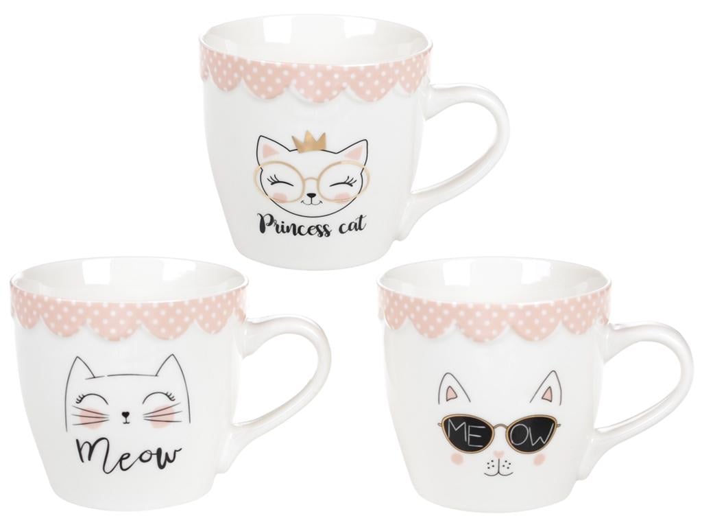 Чашка Мяу Микс 350 мл 3 дизайна набор 3 шт. (BDI-432-001)