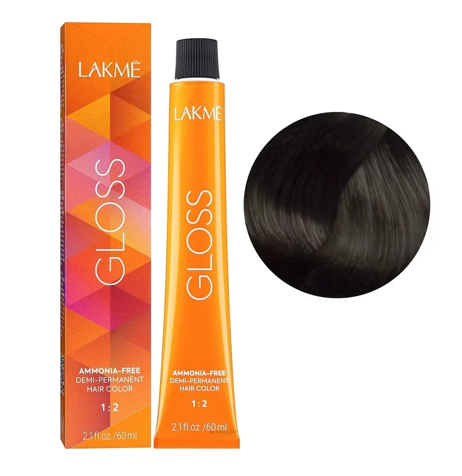 Крем-краска тонирующая для волос без аммиака Lakme Gloss Color Rinse 6/12 Темный блондин пепельно-фиолетовый 60 мл