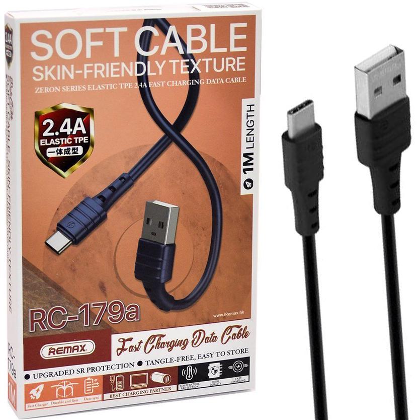 Кабель интерфейсный Remax RC-179a USB-Type C 1 м Black (25120)