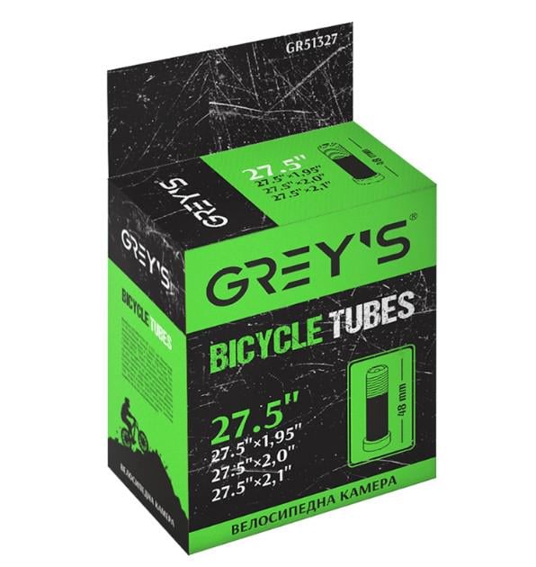 Велокамера GREY'S 27,5"х1,95"/2,1" AV 48 мм (GR51327) Велокамера GREY'S 27,5"х1,95"/2,1" AV 48 мм (GR51327)