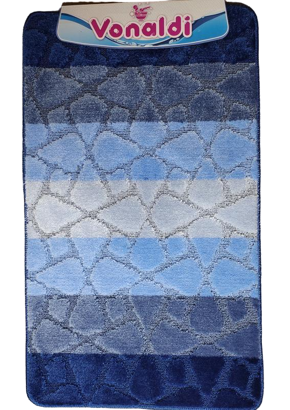 Коврики для ванной и туалета Vonaldi 60x100 см/60x50 Бежевый/Голубой (375 Xm) Коврики для ванной и туалета Vonaldi 60x100 см/60x50 Бежевый/Голубой (375 Xm)