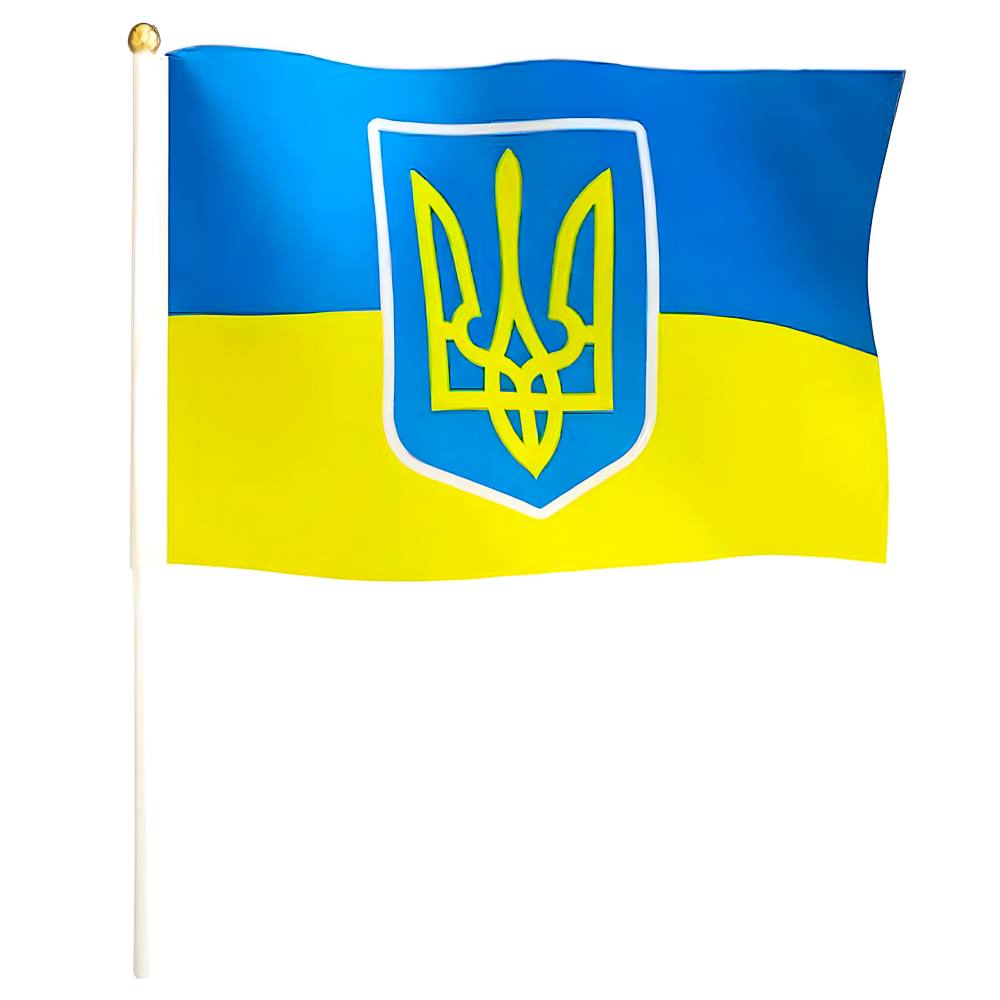 Набор флажков с гербом 14x21 см 10 шт. Сине-желтый (SZ-780011)