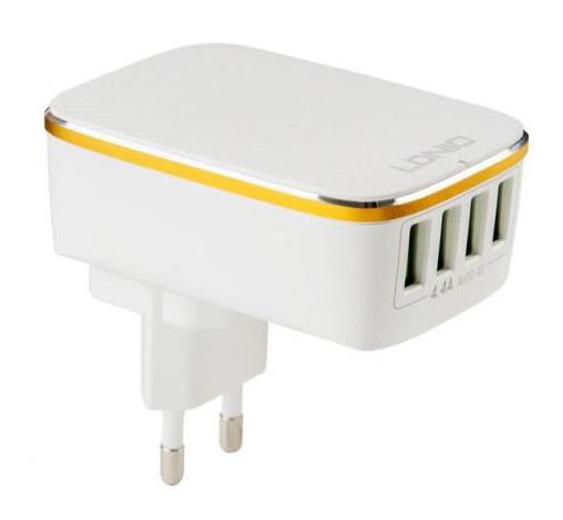 Адаптер сетевой Ldnio A4404 4хUSB 4.4A Белый
