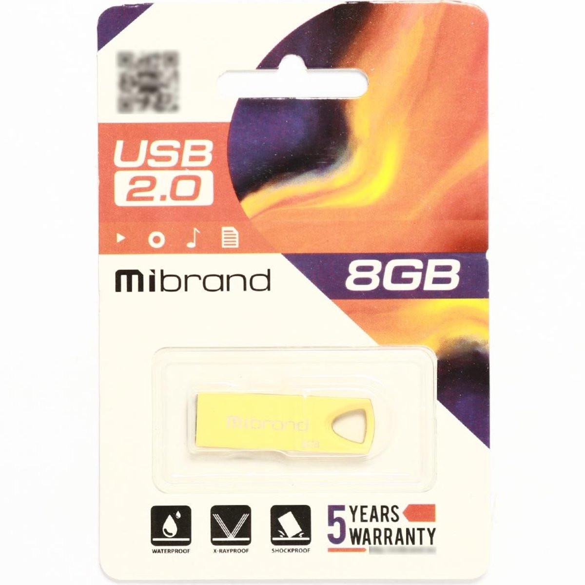 Flash Mibrand USB 2.0 Taipan 8Gb Gold (29caa1-15793) - фото 2