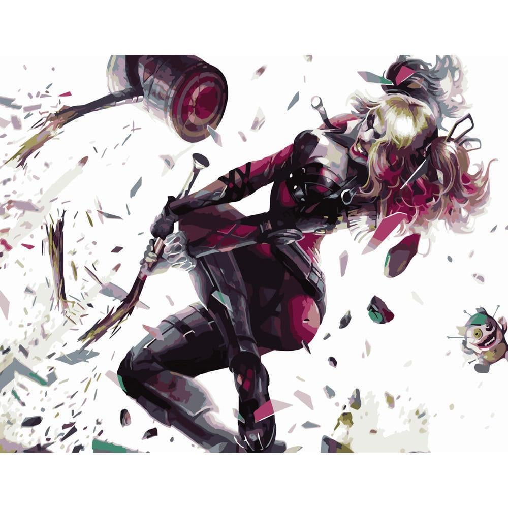 Картина по номерам Strateg Премиум Разрушительная Харли 40х50 см (GS528)