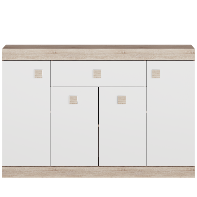 Комод для спальни с выдвижными ящиками Еверест Соната 7 140х38х93,5 см Дуб сонома/Белый (1633484) - фото 3 Комод для спальни с выдвижными ящиками Еверест Соната 7 140х38х93,5 см Дуб сонома/Белый (1633484) - фото 3