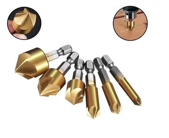 Набір свердел з зенковкой високошвидкісна сталь HSS шестигранний хвостовик 6,3/6/8/9/12/16/19 мм 6 шт. (b707d733) - фото 2 Набір свердел з зенковкой високошвидкісна сталь HSS шестигранний хвостовик 6,3/6/8/9/12/16/19 мм 6 шт. (b707d733) - фото 2