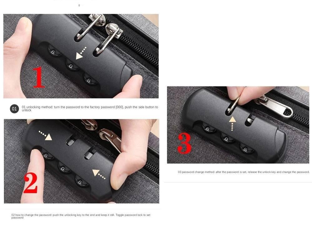 Сумка-органайзер дорожня для зберігання документів із кодовим замком Сірий - фото 4 Сумка-органайзер дорожня для зберігання документів із кодовим замком Сірий - фото 4