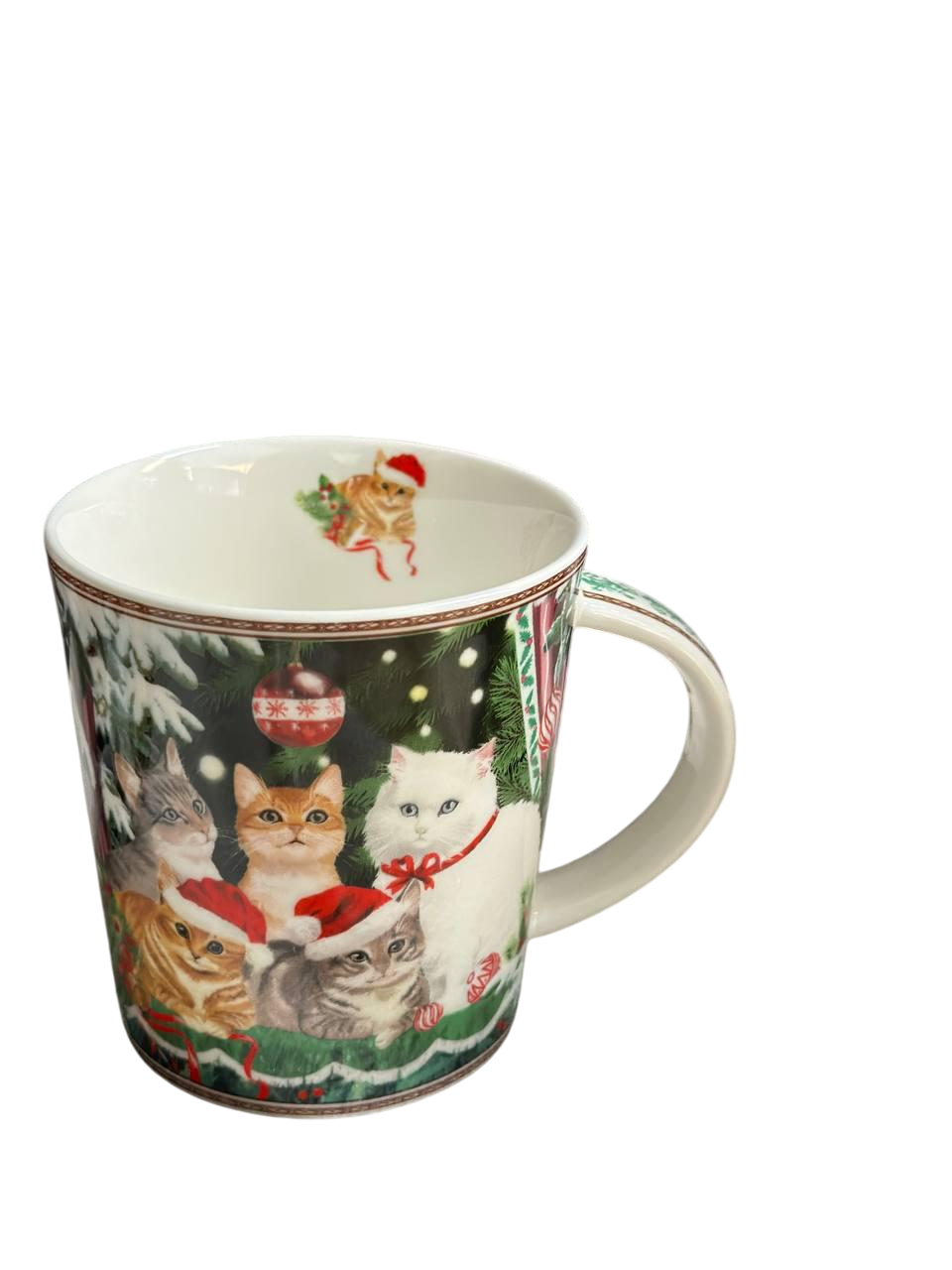 Чашка новогодняя Christmas cats фарфоровая в подарочной коробке 320 мл (R33358)