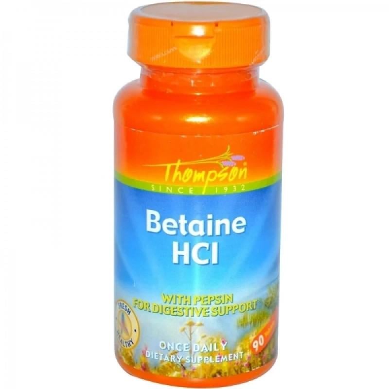 Біологічна активна речовина Thompson Бетаїну гідрохлорид 90 таблеток (THO-19535)