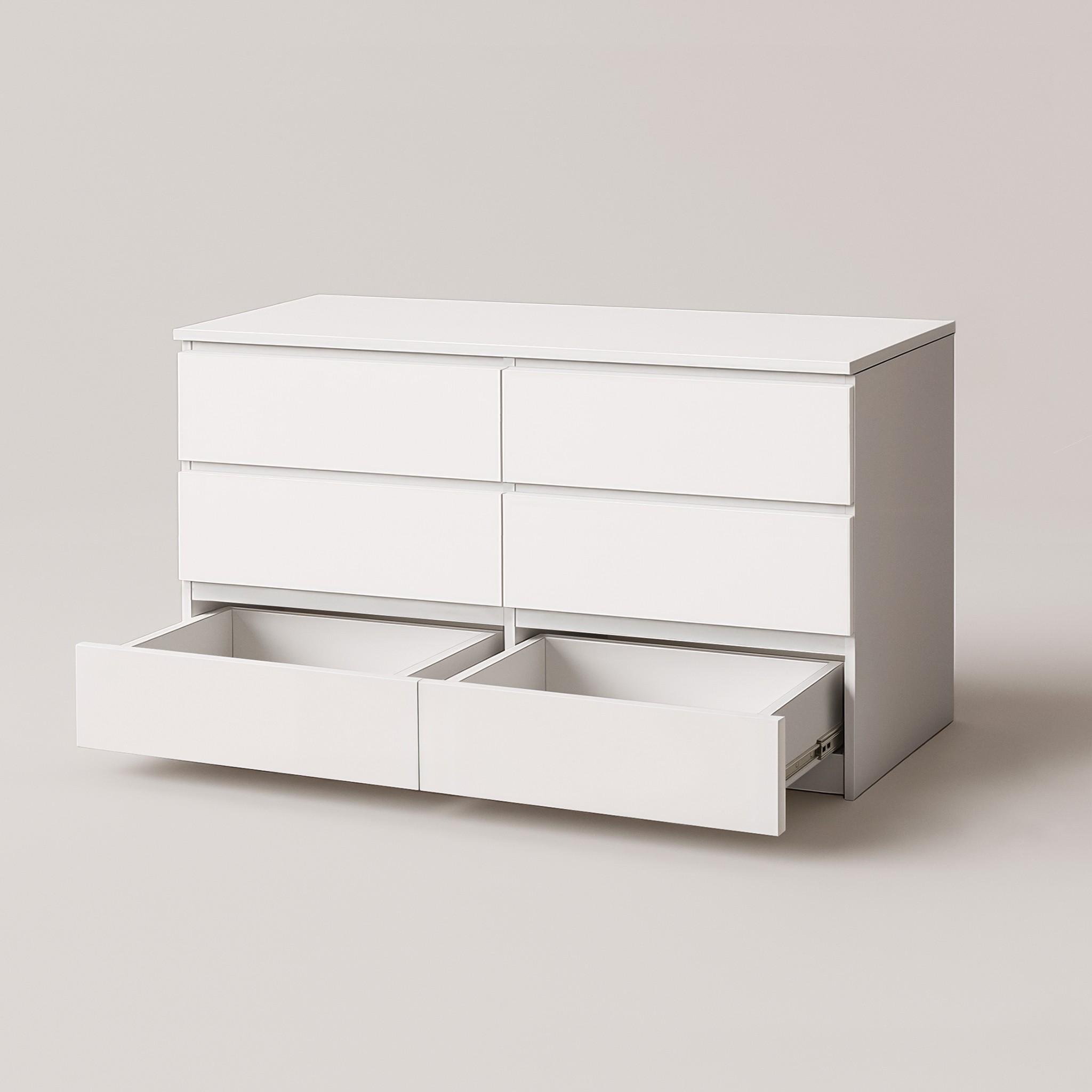 Комод на 6 шухляд без ручок Kvatro 130 1300х400х750 мм Білий - фото 3