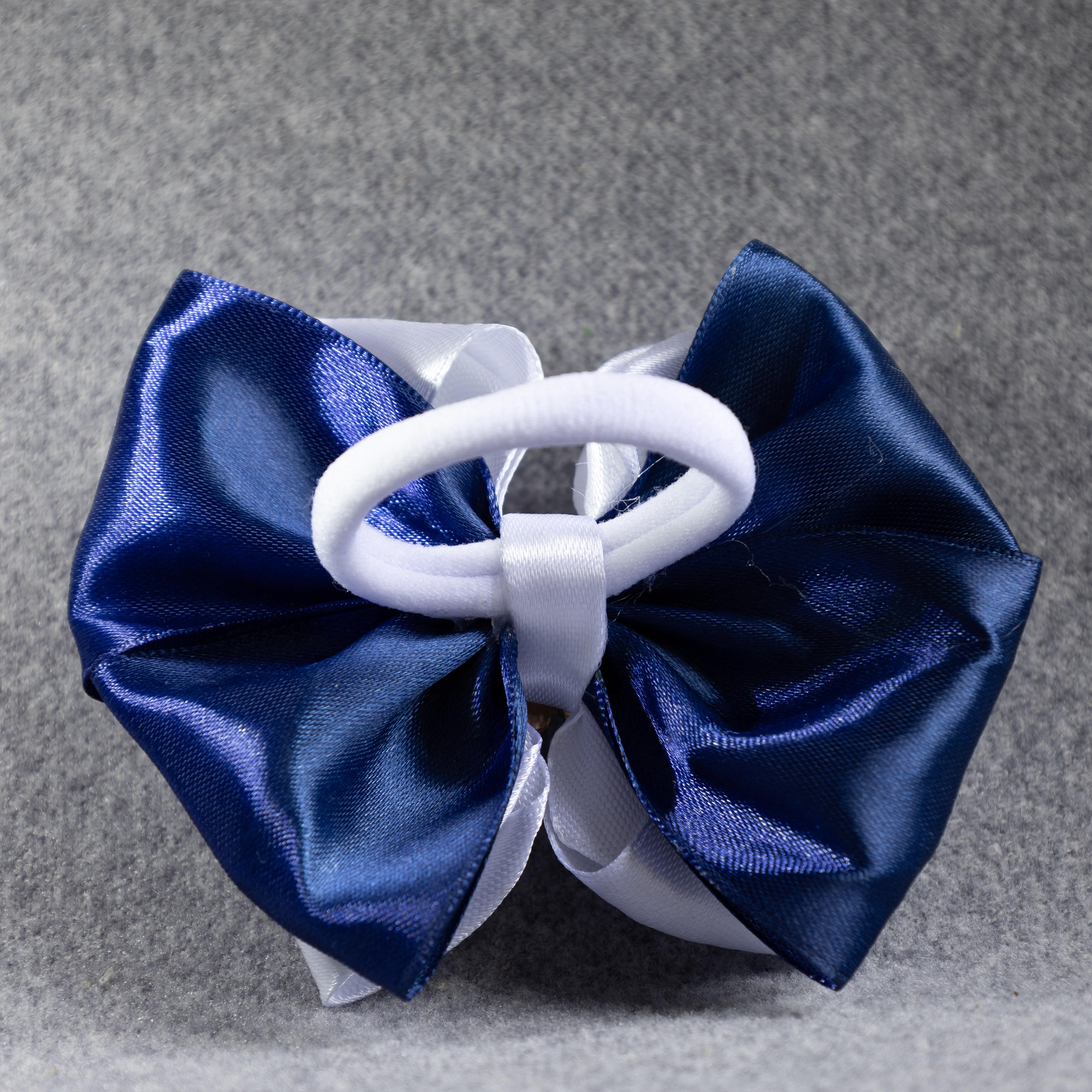 Резинка детская для волос ДАЙС с атласным бантом 10 см сине-белый 2 шт.и (БСБ-10-Б) - фото 2 Резинка детская для волос ДАЙС с атласным бантом 10 см сине-белый 2 шт.и (БСБ-10-Б) - фото 2