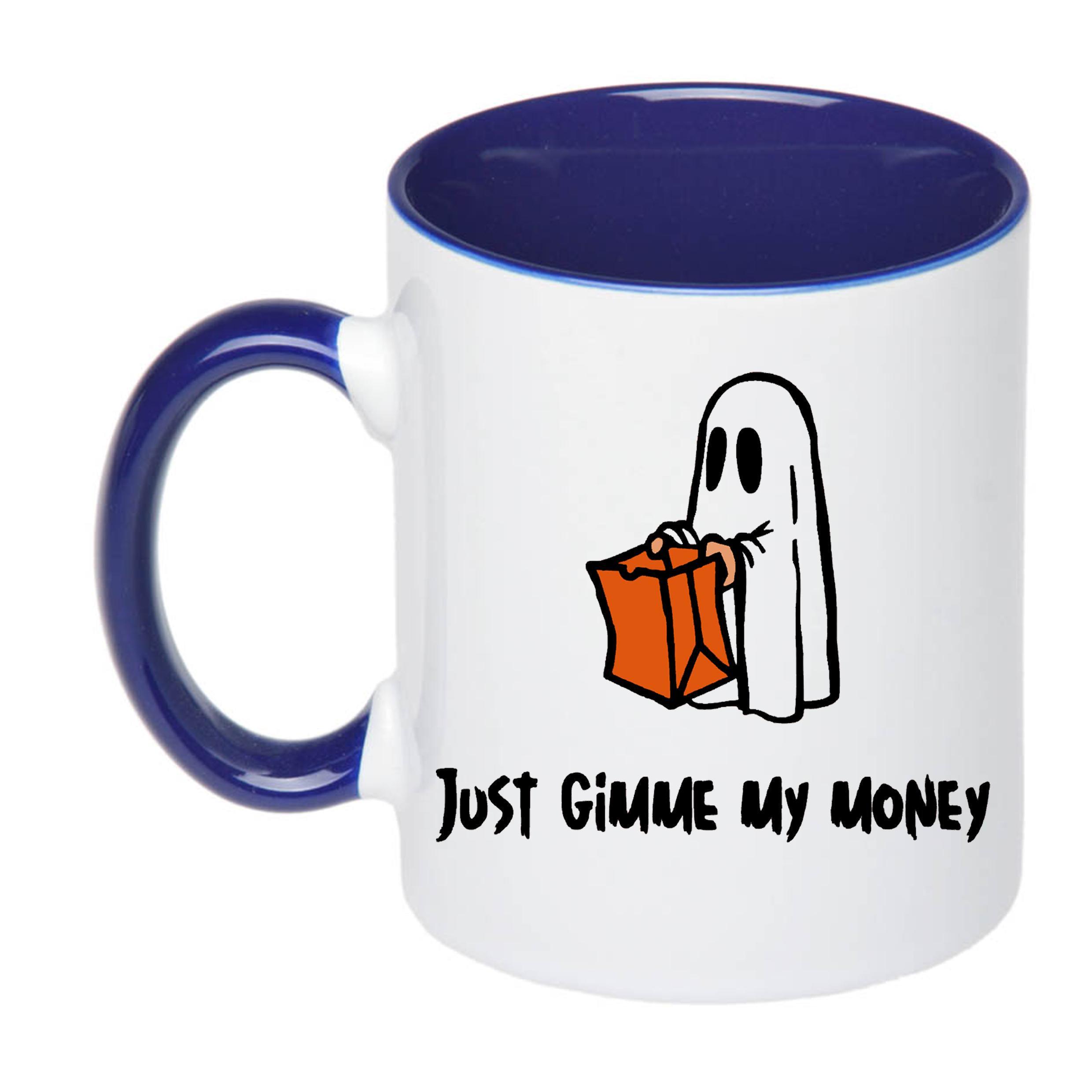 Чашка с печатью Just gimme my money 330 мл Синий (20970) - фото 1