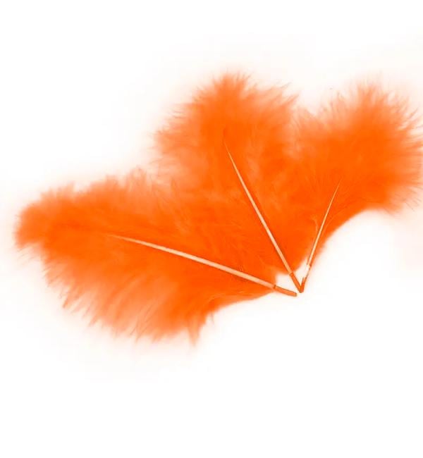 Перья для декора натуральные 10 г Оранжевый (10373)