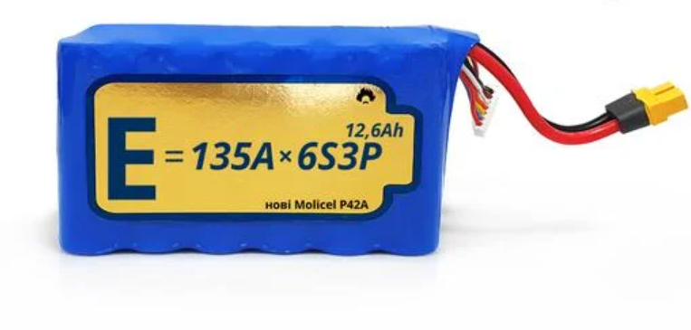 Акумулятор для квадрокоптера Energy Life Li-Ion 6S3P 21700-P42A 10AWG XT60 Female (54515)