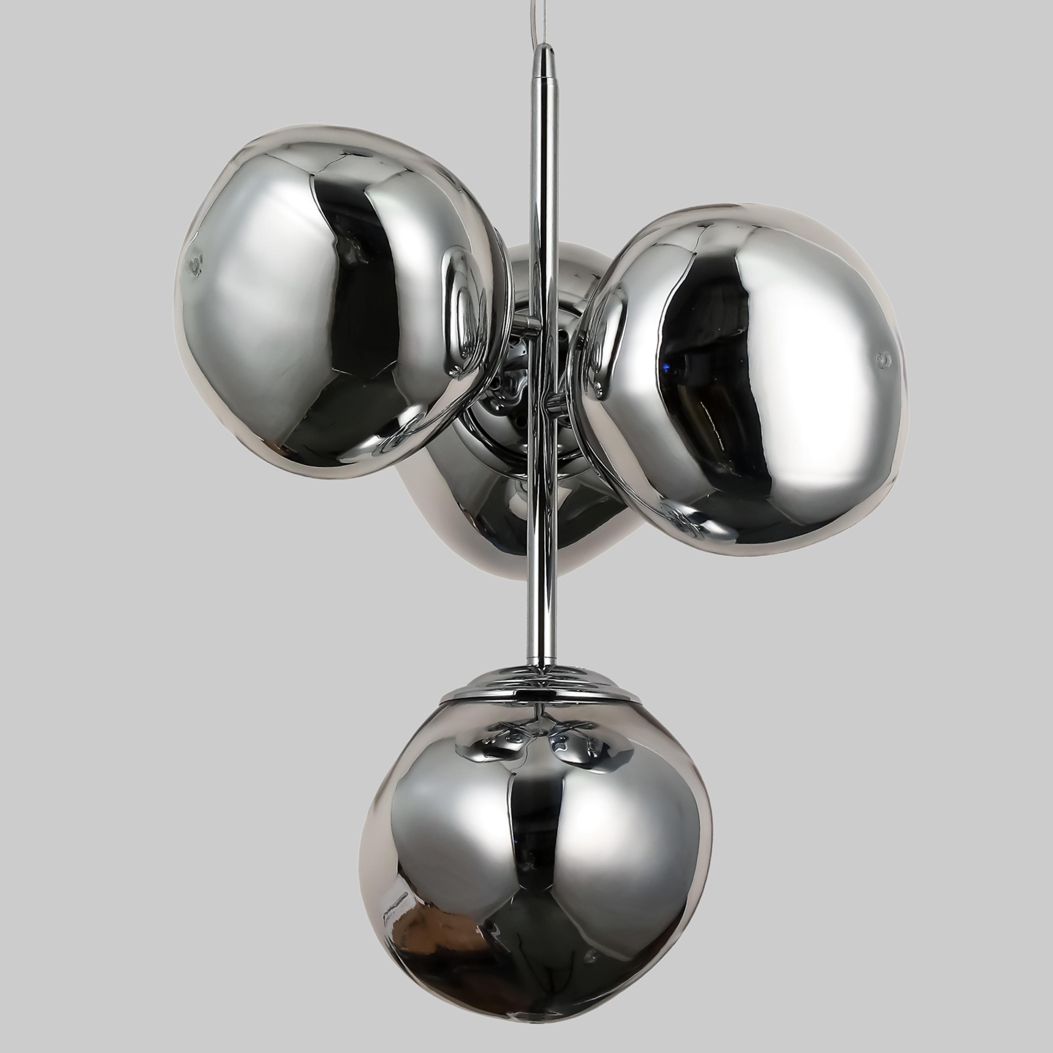 Люстра дизайнерська Melt з плафонами 18 см Срібний (93-CH01-4) - фото 5