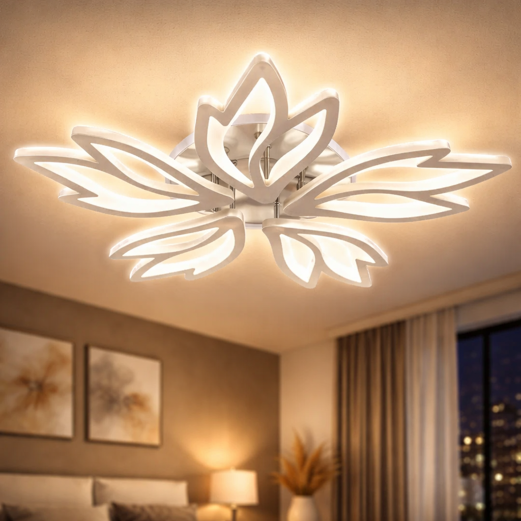 Люстра світлодіодна Valeso 64W з акриловими розсіювачами 3000K-6500К з пультом Хром (LI9862/5 CR RGB)