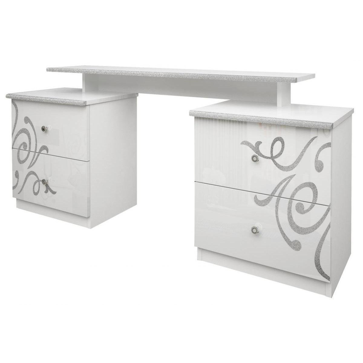 Туалетный столик MiroMark Богема 4Ш без зеркала Белый глянец (BG-74-WB)