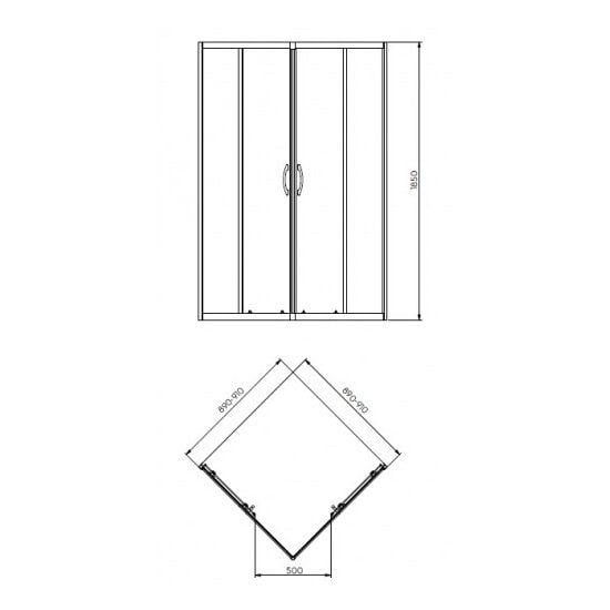 Душевая кабина Kolo REKORD 90х90 см (PKDK90222003+XBK169+150.551.21.1) - фото 4