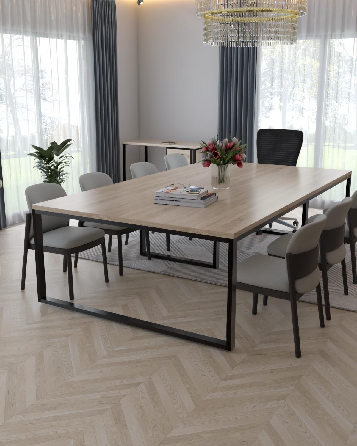 Конференц-стіл EcoLoft Форум DSP-1357-6 в стилі лофт Дуб сонома (DSP-1357-6)