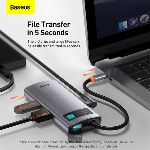 USB-хаб Baseus Metal Gleam Series 4-1 Multifunctional Type-C HDMI USB 3,0 USB 2,0 Серый - фото 9