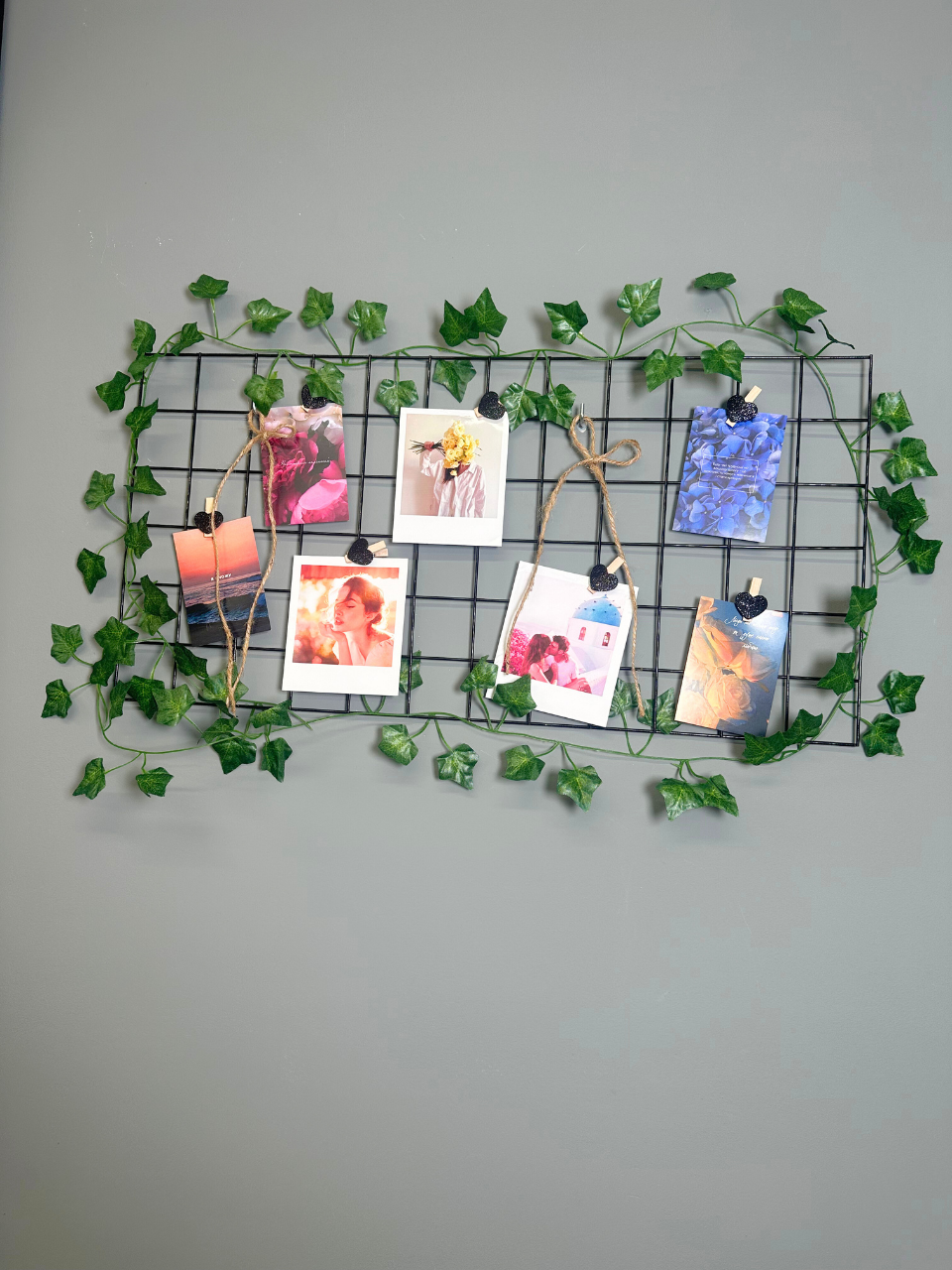 Дошка для фото і записів Wuw 60x30 см з прищіпками для декору Чорний (88358м) Дошка для фото і записів Wuw 60x30 см з прищіпками для декору Чорний (88358м)