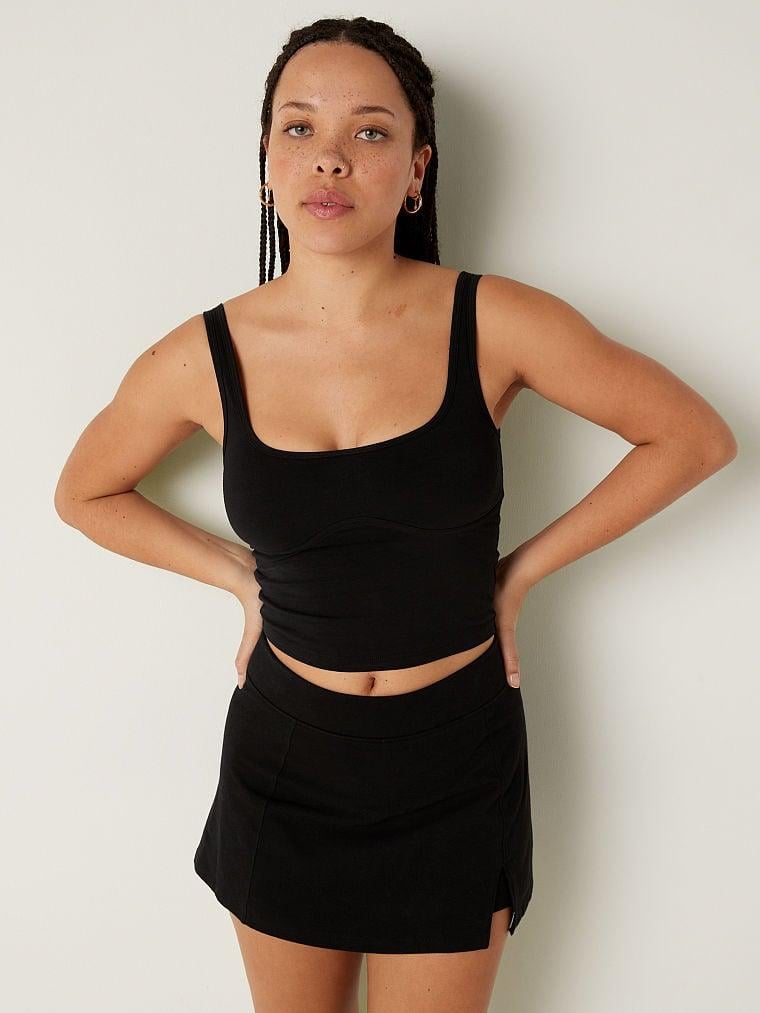 Спортивний топ жіночий Victoria's Secret Cotton Contour Crop Tank S Чорний (2033305147)