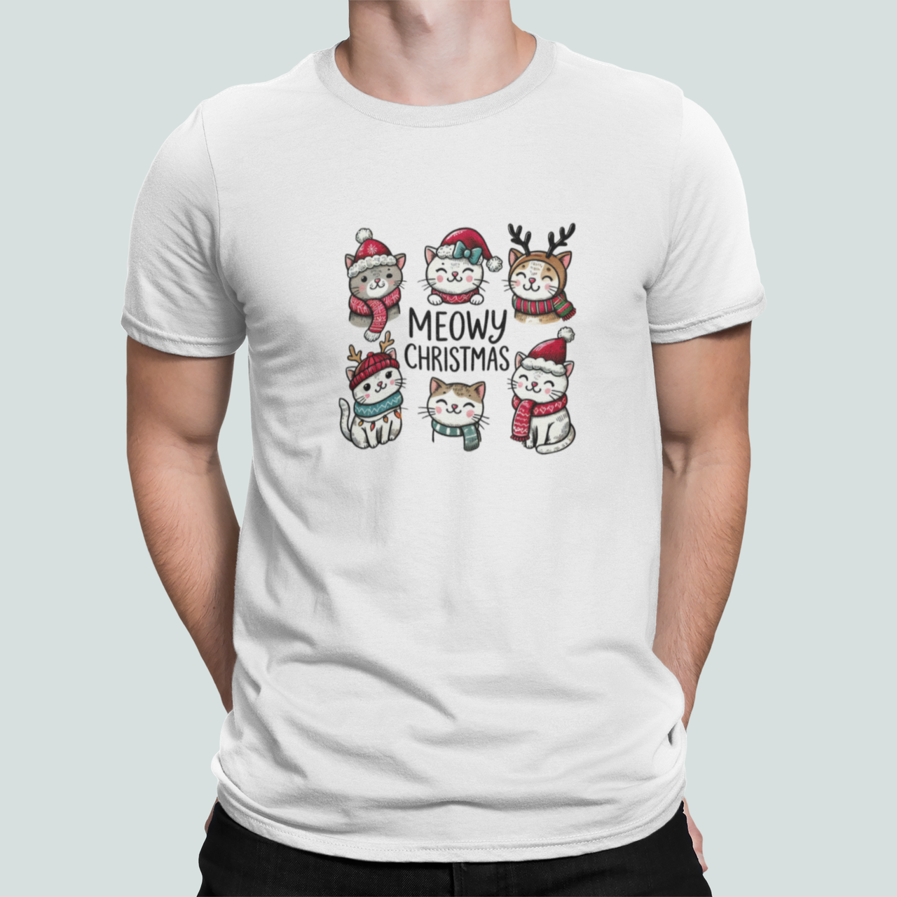 Футболка мужская новогодняя Stedman с принтом "Meowy Christmas" Котики XXXL Белый (НГ175-12) Футболка мужская новогодняя Stedman с принтом "Meowy Christmas" Котики XXXL Белый (НГ175-12)
