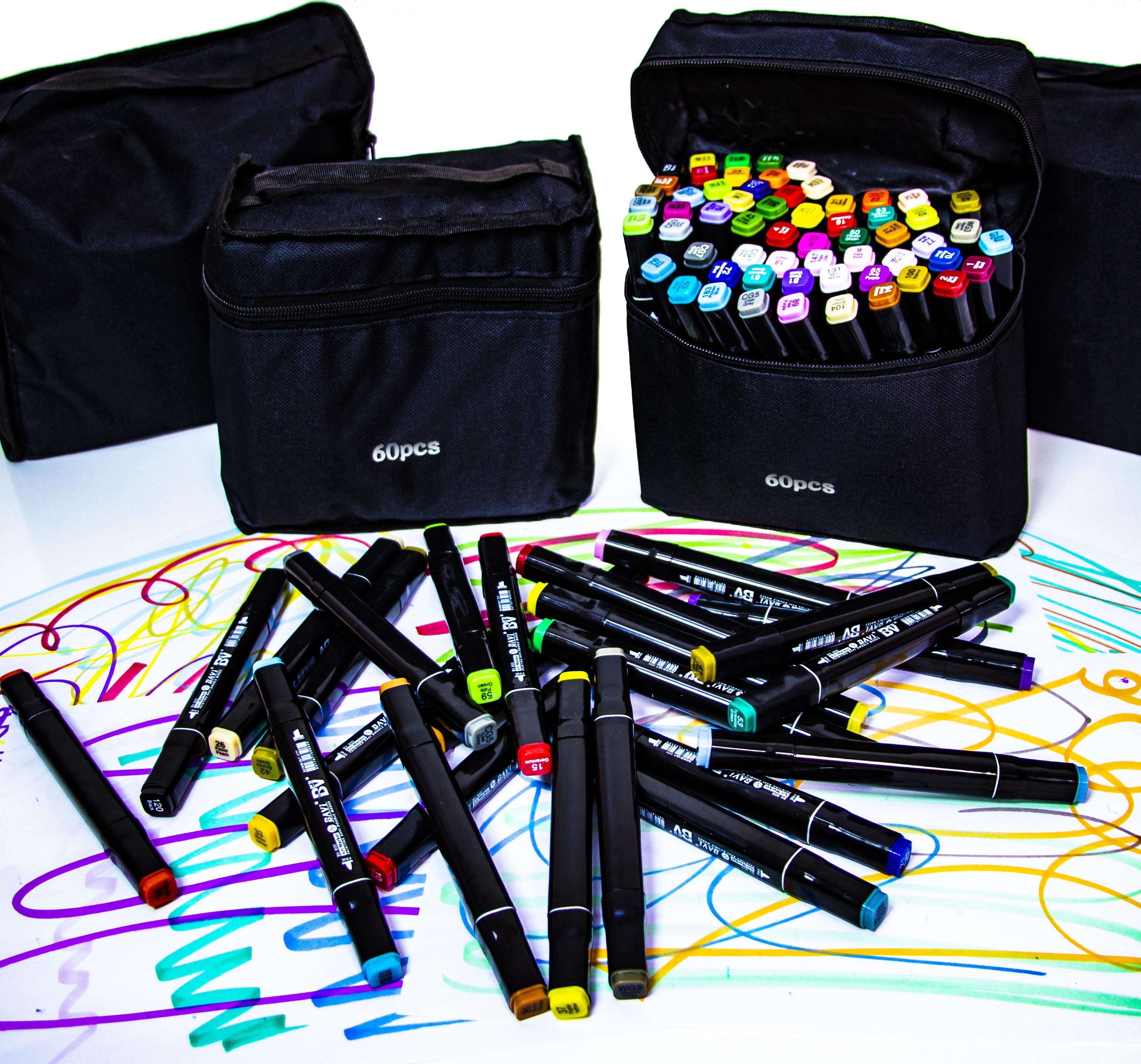 Набір двосторонніх маркерів Hfive Black в кейсі 60 шт. (touch60) - фото 6 Набір двосторонніх маркерів Hfive Black в кейсі 60 шт. (touch60) - фото 6